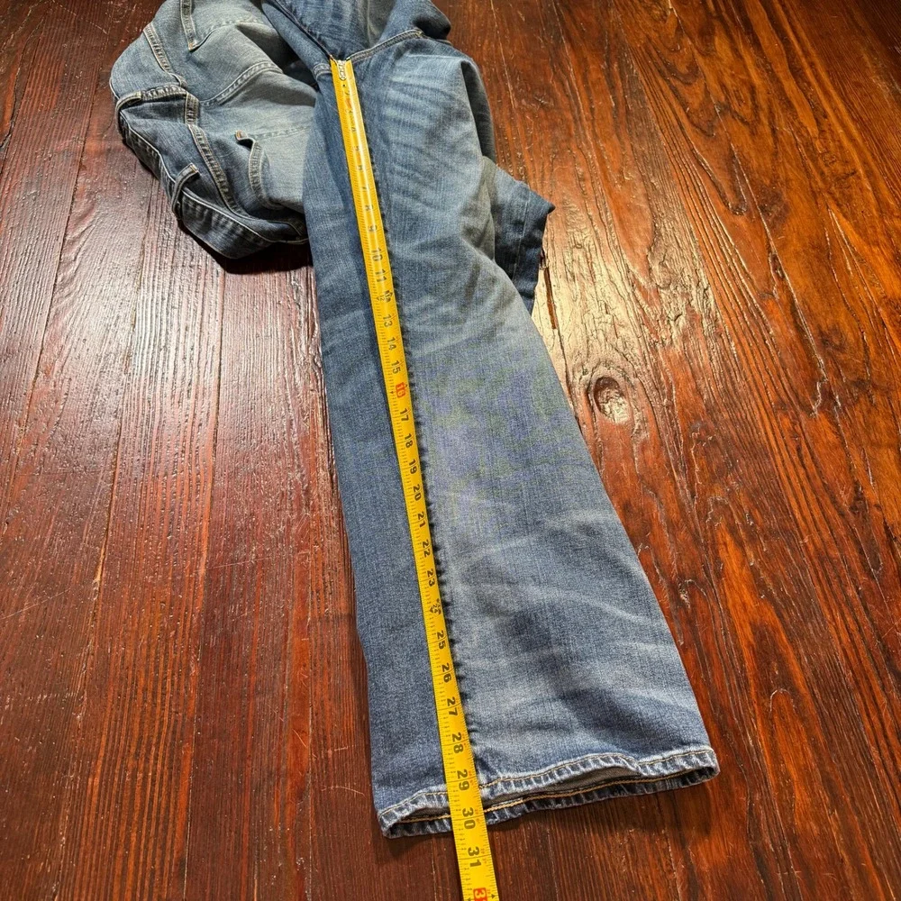 Polo Ralph Lauren Jeans Mens 48x30 Blue Hampton Relaxed Straight Faded Whiskers
